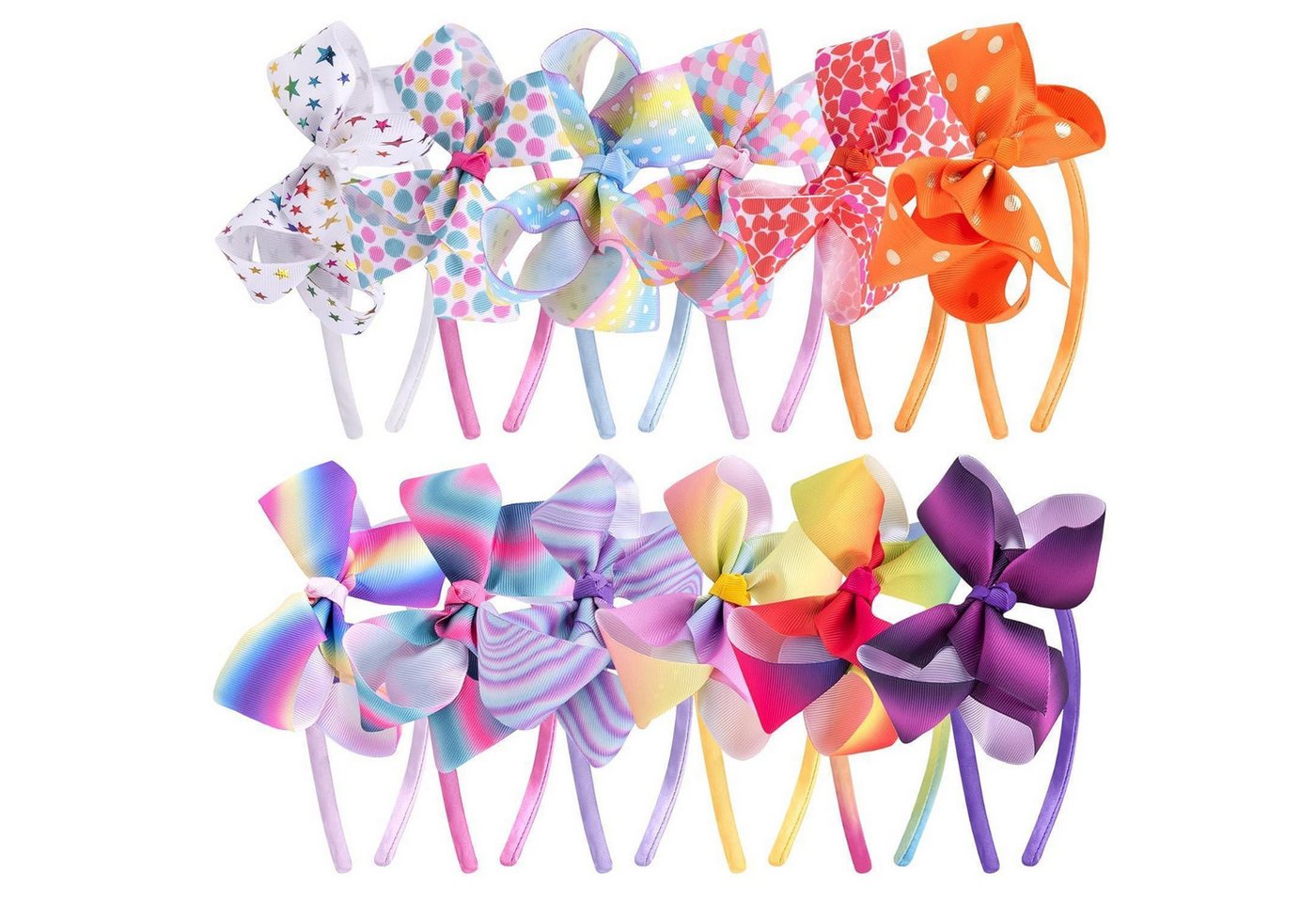 LuxusKollektion Haarreif Haarreifen Schleife Stirnband Schicke Farbe 12 stück (1er Pack) von LuxusKollektion