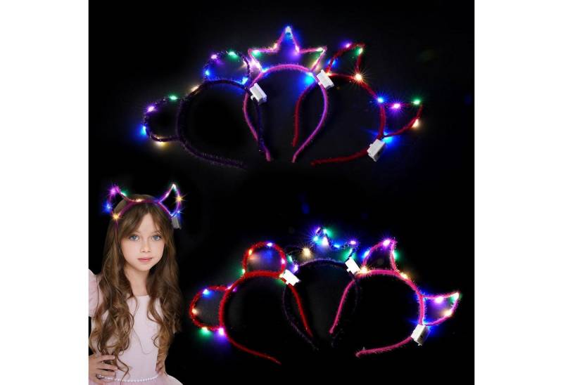 AYBUY Haarreif LED Stirnband Katze Haarreif Kinder 14 Stück Blinkendes Party von AYBUY