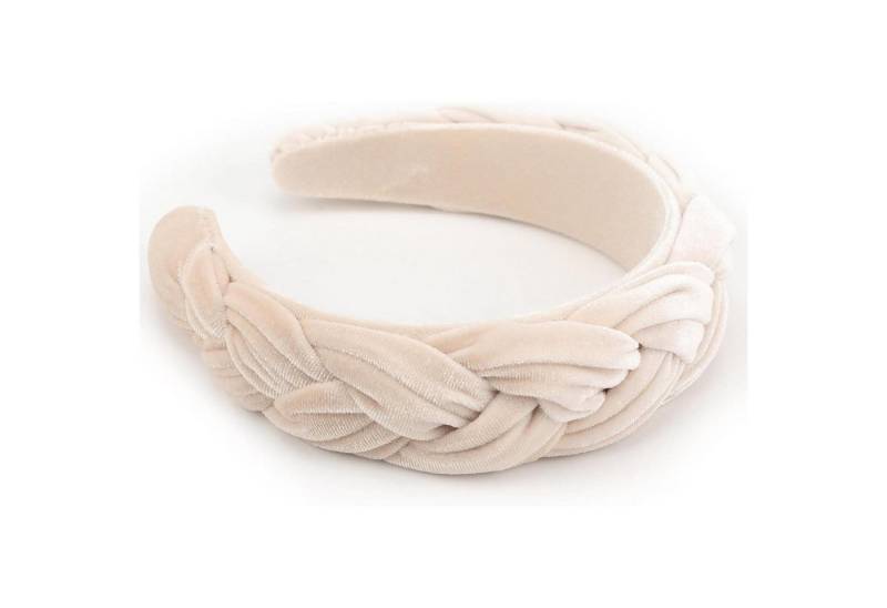 LuxusKollektion Haarreif Samt Geflochtenes Stirnband Damen Trachten Haarreif Breit Vintage von LuxusKollektion