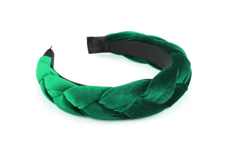 LuxusKollektion Haarreif Samt Geflochtenes Stirnband Damen Trachten Vintage Haarband Pink von LuxusKollektion