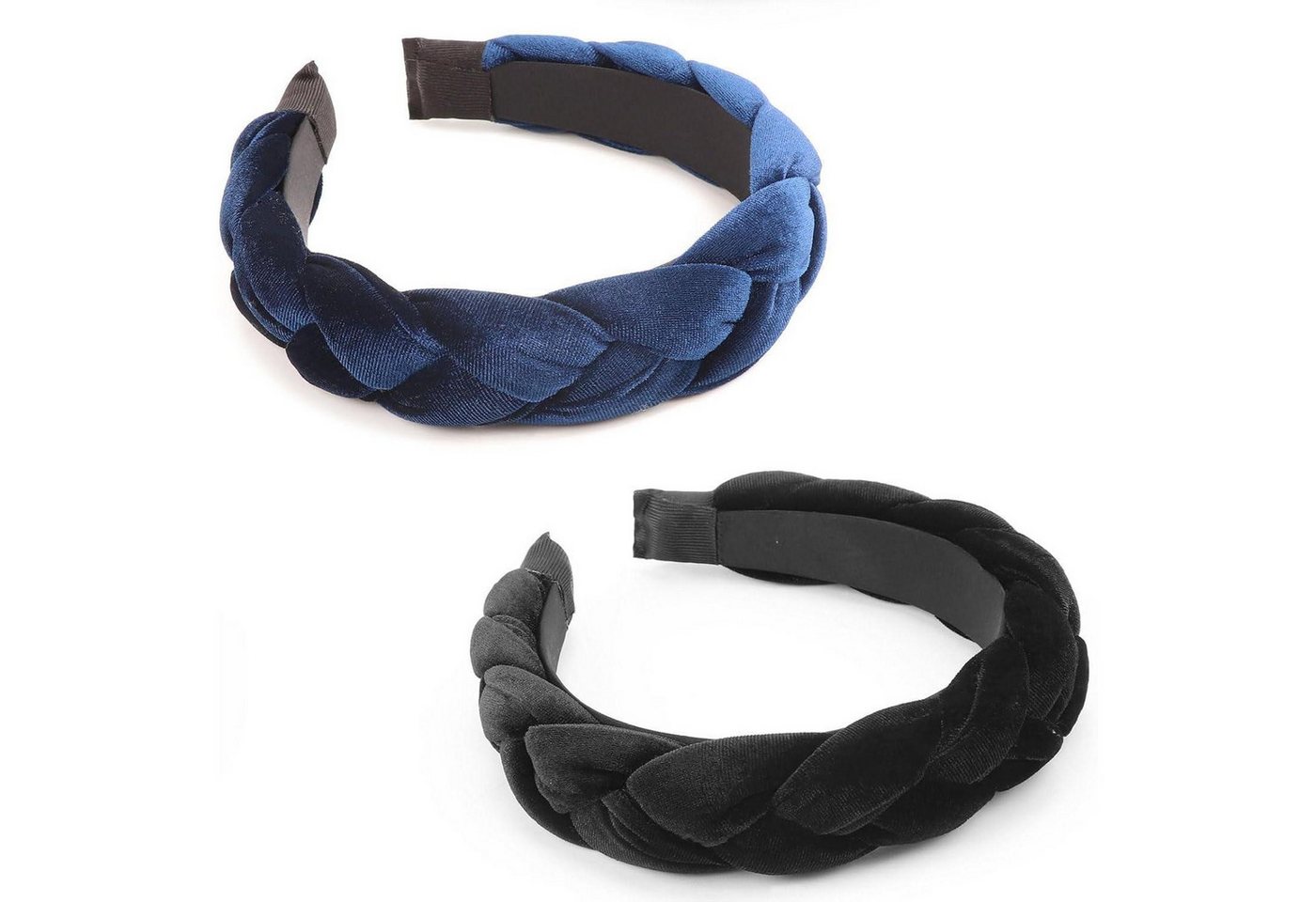 LuxusKollektion Haarreif Stirnband Geflochten 2 Pcs Braided Hair Hoop Black Navy Blue 2 von LuxusKollektion