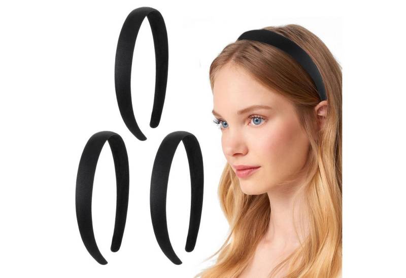 LuxusKollektion Haarreif Stirnband Stoff Haarband Haarschmuck Damen Mädchen Schwarz 3 Stück von LuxusKollektion