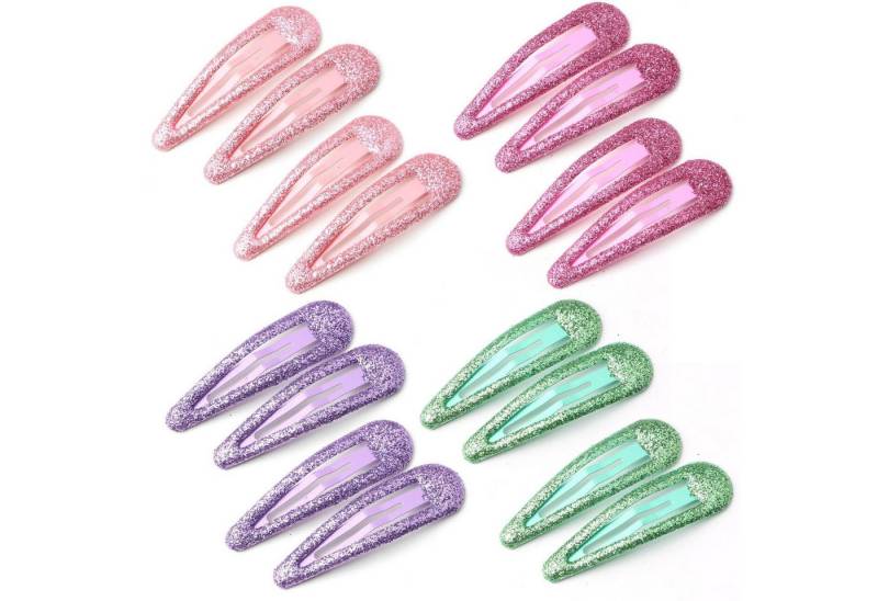 LuxusKollektion Haarspange 16er Set Glitzer Haarclips Mädchen Metall Pailletten bunt Kinder von LuxusKollektion