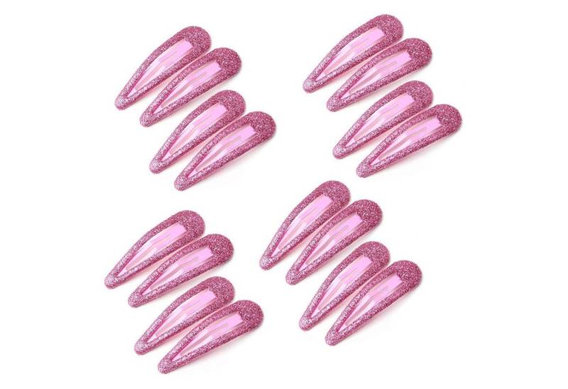 LuxusKollektion Haarspange Haarspangen 16 Stück Pailletten Glitzer Snap Mädchen Rosarot *16 von LuxusKollektion
