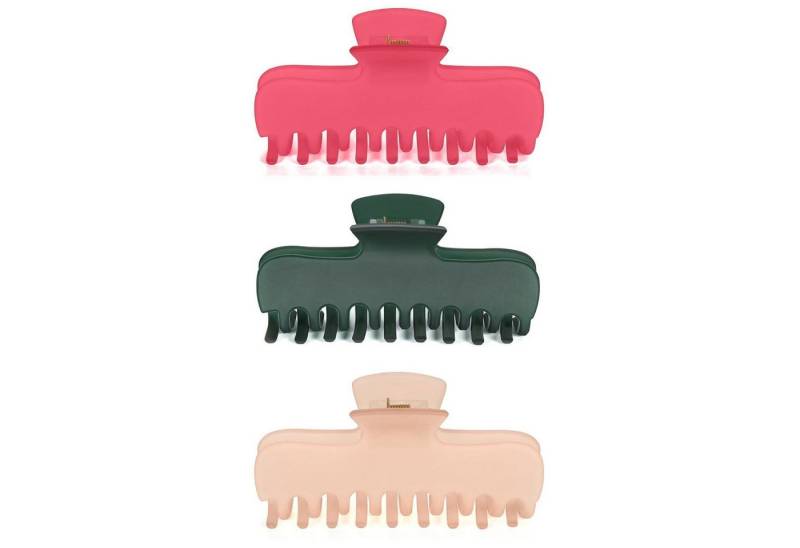 LuxusKollektion Haarspange Haarspangen Damen matt rutschfest stylisches Haarstyling Rosenrot von LuxusKollektion