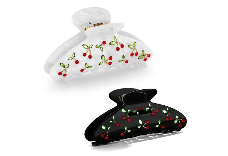 LuxusKollektion Haarspange Haarspangen-Set Damen Kirsch-Design 2er Pack Rutschfest Langlebig von LuxusKollektion