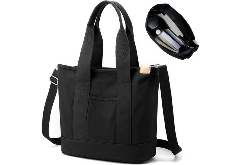 LuxusKollektion Handtasche Canvas Handtasche Damen Umhängetasche Shopper Reißverschluss von LuxusKollektion