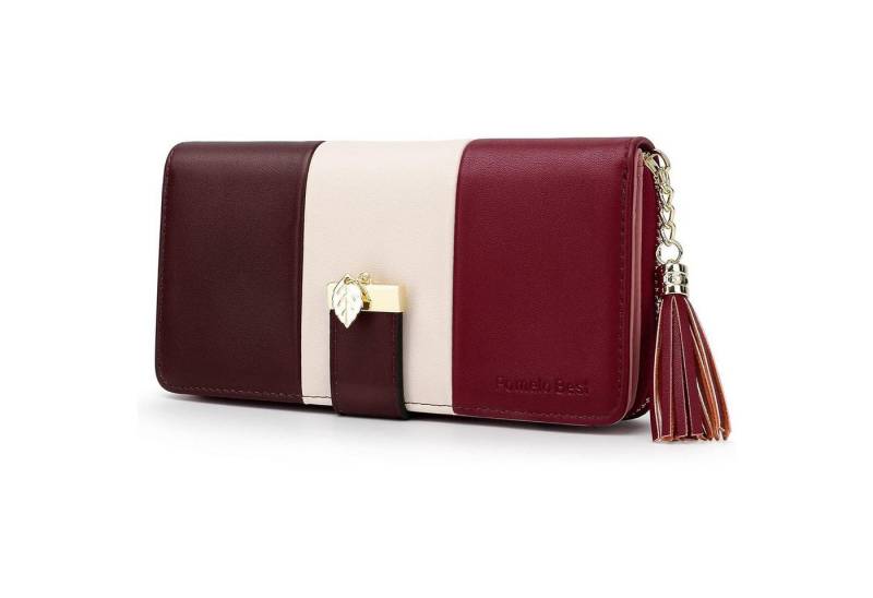 LuxusKollektion Handtasche Damen Geldbörse RFID Schutz Portemonnaie 12 Karten Rot von LuxusKollektion