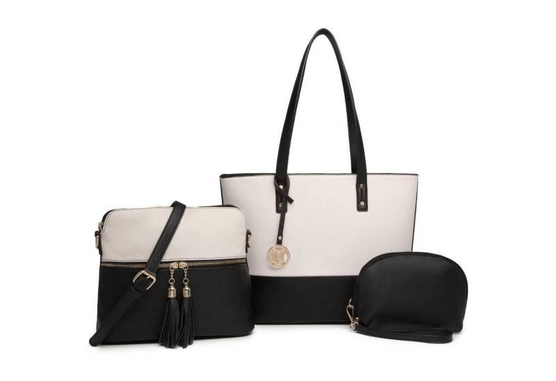 LuxusKollektion Handtasche Damen Handtasche 3 Stück Sets - Große Shopper Tote Bag mit Geldbörse von LuxusKollektion