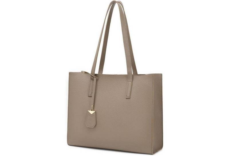 LuxusKollektion Handtasche Damen Handtasche Groß Schultertasche Mode Shopper Henkeltasche A-Khaki von LuxusKollektion