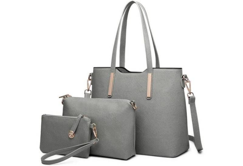 LuxusKollektion Handtasche Damen Handtasche Henkeltasche Schultertasche Set 3-teilig in Schwarz von LuxusKollektion