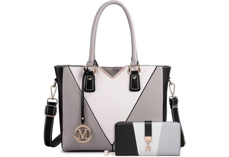 LuxusKollektion Handtasche Damen Handtasche Schultertasche Shopper Henkeltasche V-förmiges Design von LuxusKollektion
