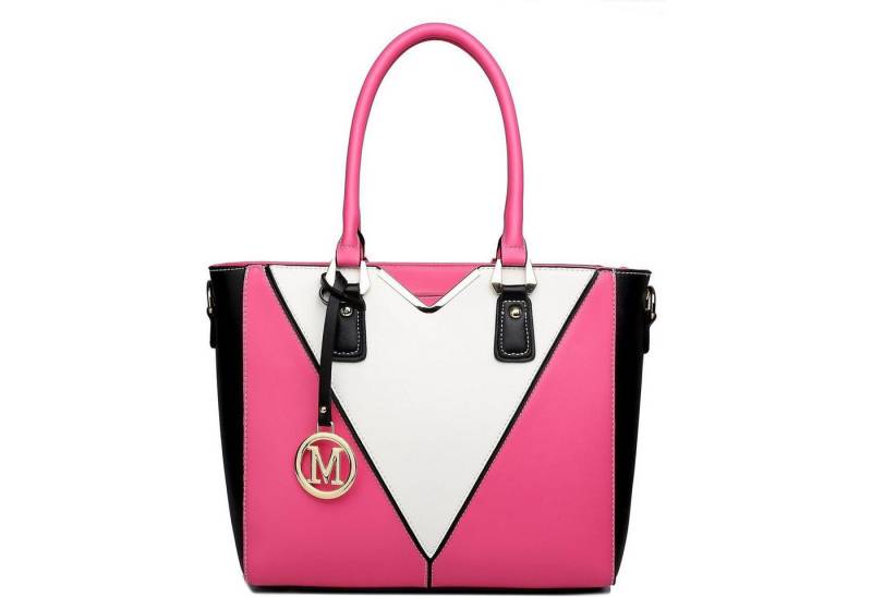 LuxusKollektion Handtasche Damen Handtasche Schultertasche Shopper V-Design Synthetic Ledertasche von LuxusKollektion
