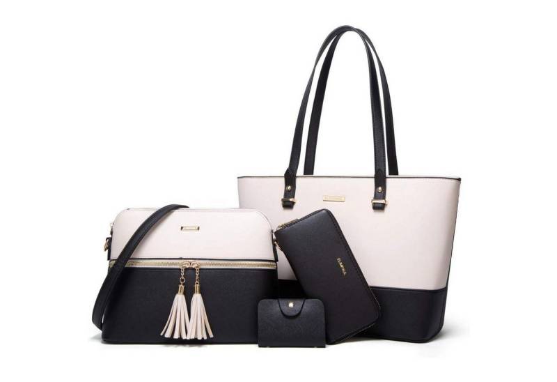 LuxusKollektion Handtasche Damen Handtasche Tote Schultertasche Umhängetasche Geldbörse 4-teilig von LuxusKollektion