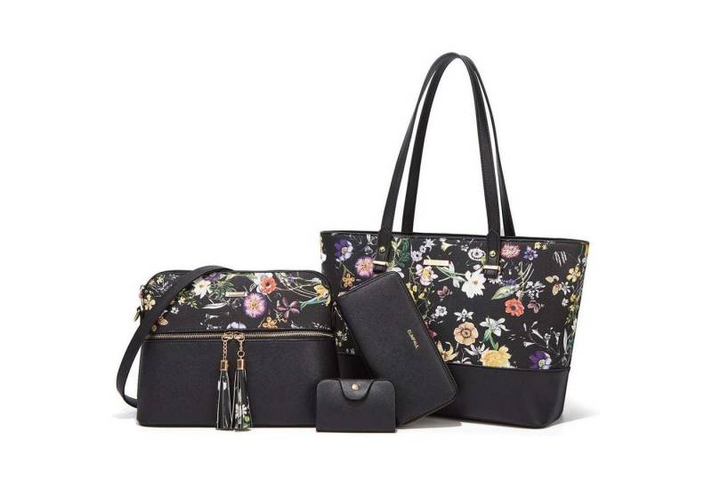 LuxusKollektion Handtasche Damen Handtasche Tote Schultertasche Umhängetasche Set Schwarz von LuxusKollektion