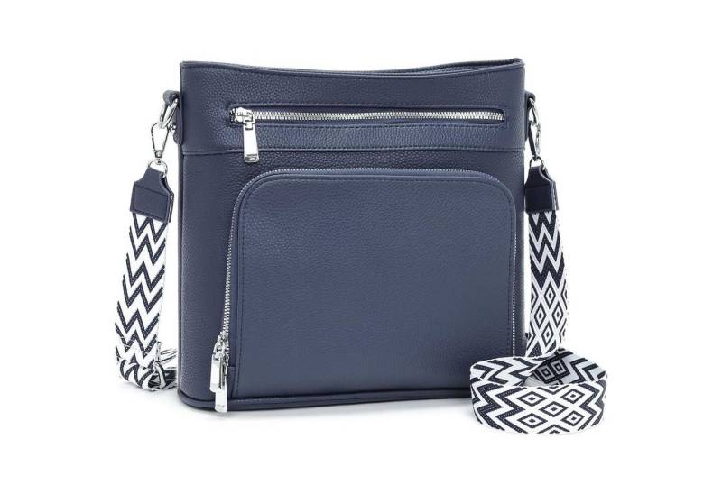 LuxusKollektion Handtasche Damen Handtasche Vegan Leder Umhängetasche Blau Crossbody von LuxusKollektion