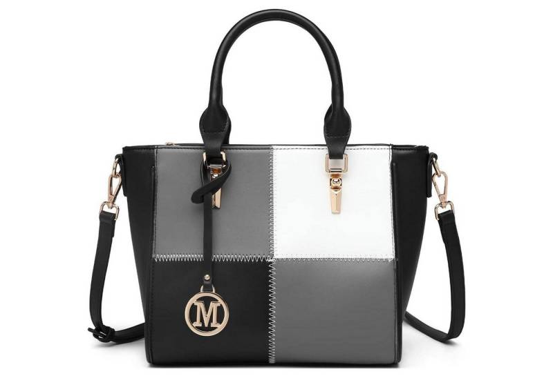 LuxusKollektion Handtasche Damen Handtasche mittelgroß Farbblock PU-Leder Schultertasche von LuxusKollektion