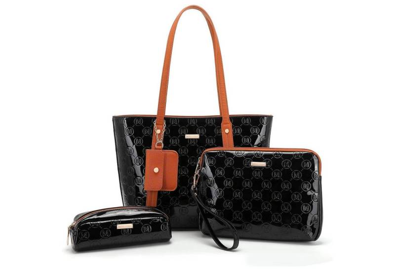 LuxusKollektion Handtasche Damen Handtaschen Set Mittelgroß mit Clutch und Kosmetiktasche von LuxusKollektion