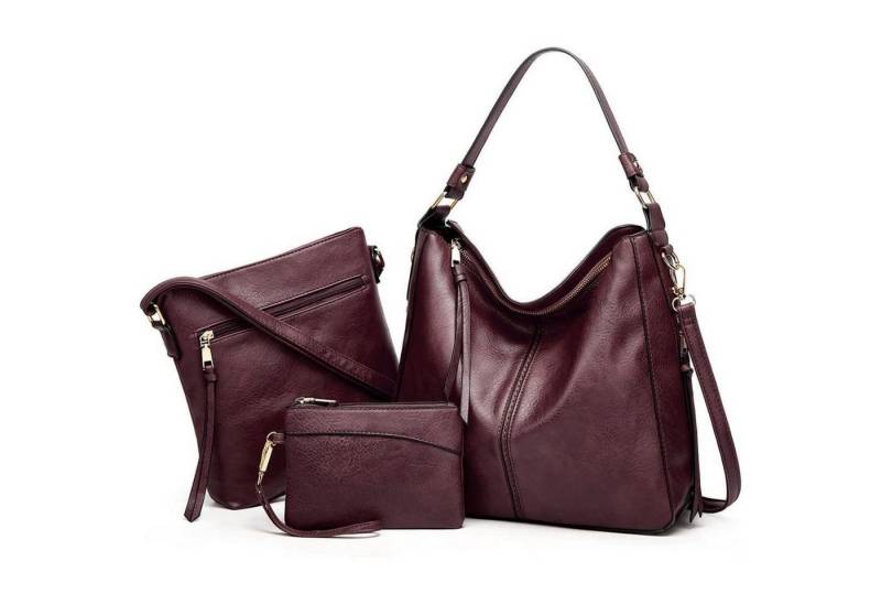 LuxusKollektion Handtasche Damen Handtaschen Set PU Leder Schultertasche Geldbörse von LuxusKollektion