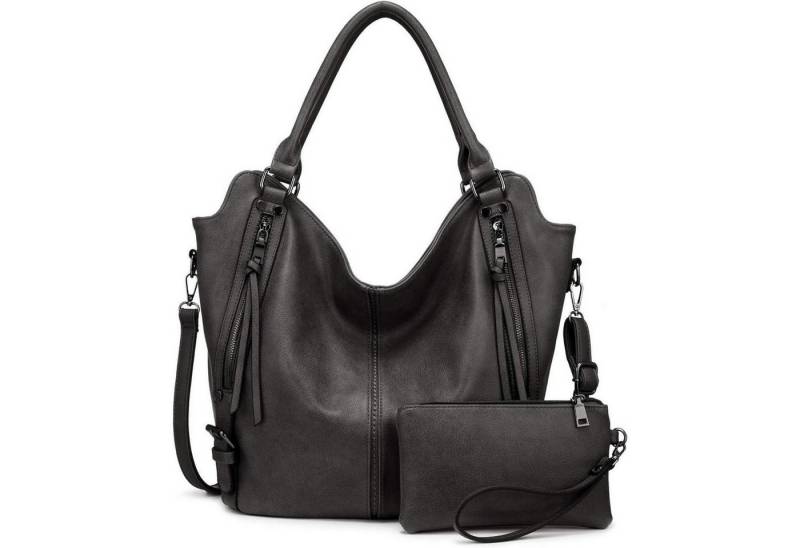 LuxusKollektion Handtasche Damen Handtaschen Set Shopper Umhängetasche Geldbörse 2-teilig von LuxusKollektion