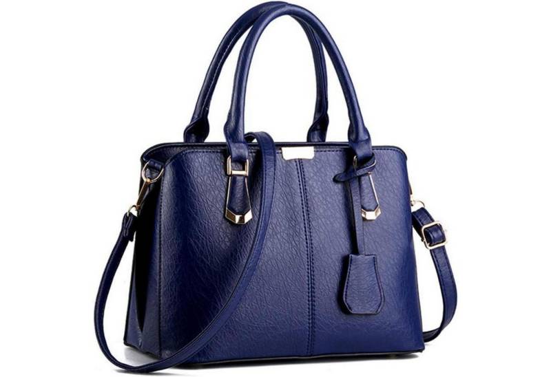 LuxusKollektion Handtasche Damen Henkeltasche Umhängetasche PU Leder modern groß mit Anhänger von LuxusKollektion