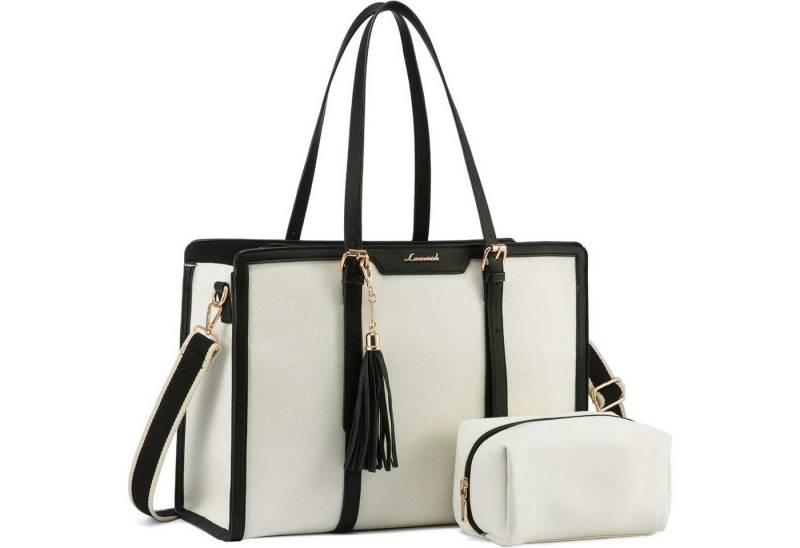 LuxusKollektion Handtasche Damen Laptop Handtasche 17 Zoll Canvas Schultertasche mit von LuxusKollektion