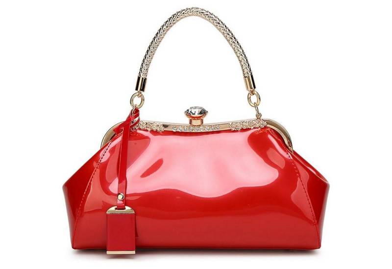 LuxusKollektion Handtasche Damen PU-Lackleder Handtasche Henkeltasche Schultertasche Rot von LuxusKollektion