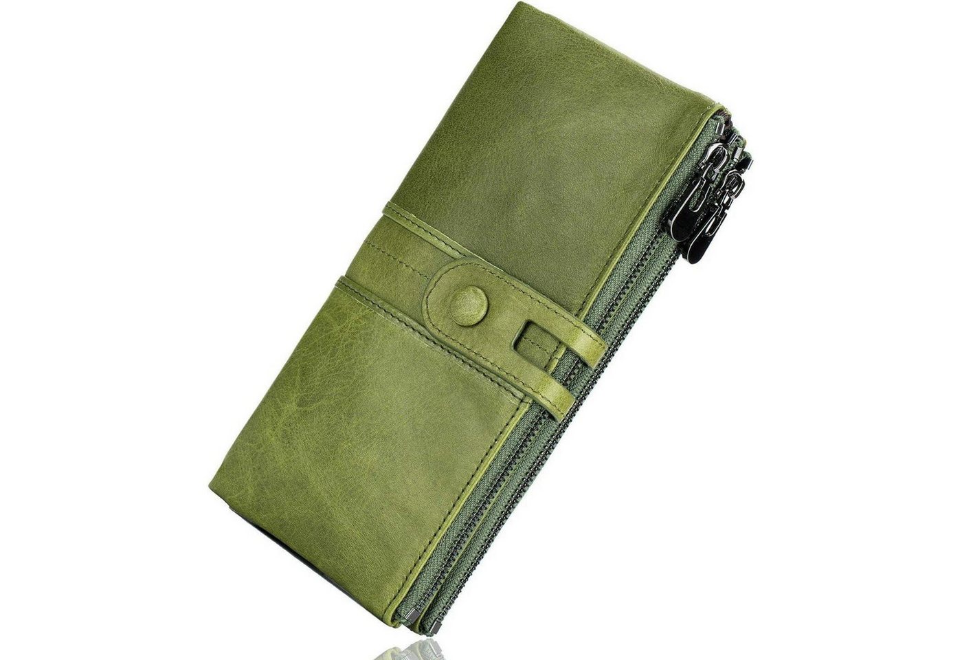 LuxusKollektion Handtasche Große Vintage Leder Damen Geldbörse mit RFID Schutz und 13 von LuxusKollektion