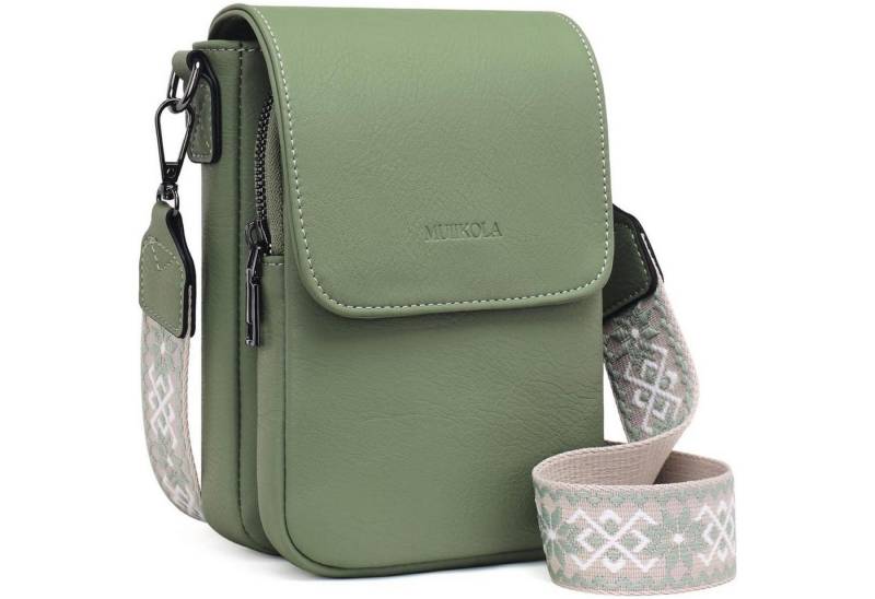 LuxusKollektion Handytasche Damen Handytasche Umhängetasche RFID Leder Hellgrün von LuxusKollektion