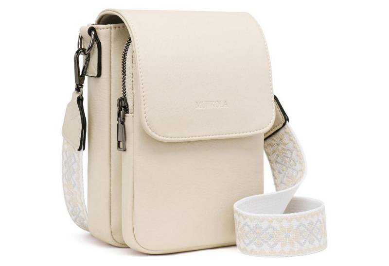 LuxusKollektion Handytasche Handytasche RFID Blockierung Leder Damen Umhängetasche Z-aprikose von LuxusKollektion