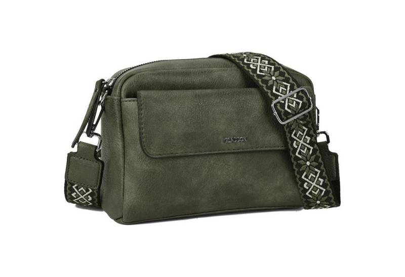 LuxusKollektion Handytasche Umhängetasche Damen PU Leder Crossbody Riemen abnehmbar Oliv-grün von LuxusKollektion