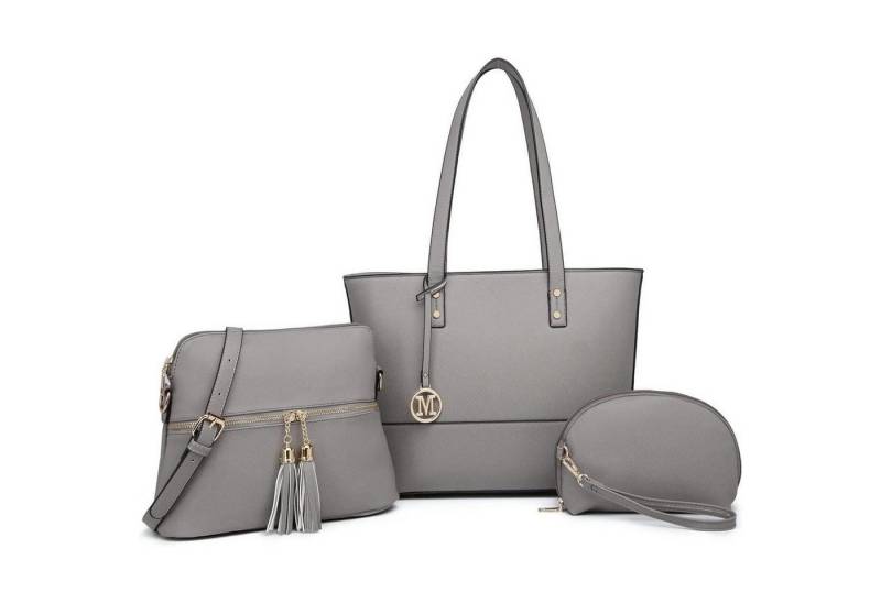 LuxusKollektion Henkeltasche Damen Handtasche Henkeltasche 3 Stück Sets große Shopper Tote Bag von LuxusKollektion