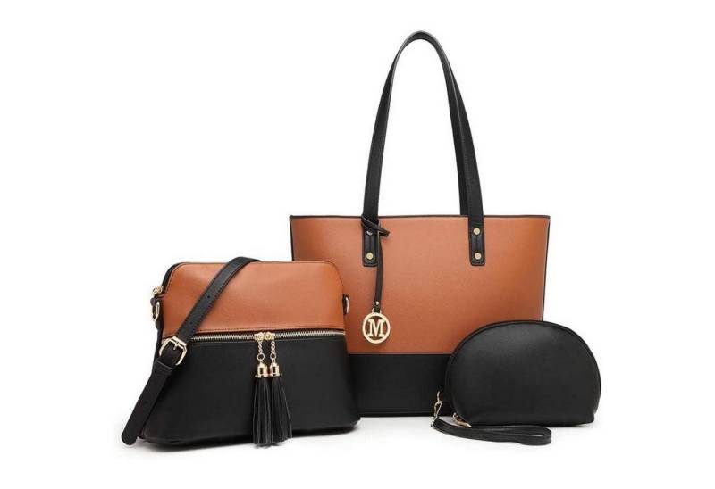 LuxusKollektion Henkeltasche Damen Handtasche Henkeltasche 3 Stück Sets große Shopper Tote Bag von LuxusKollektion