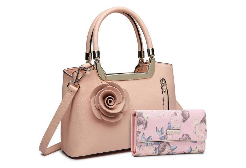 LuxusKollektion Henkeltasche Damen Handtasche Henkeltasche Geldbörse 2PCS Set Schultertaschen PU von LuxusKollektion