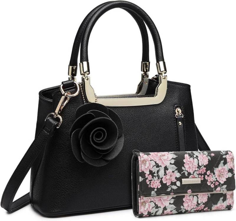 LuxusKollektion Henkeltasche Damen Handtasche Henkeltasche Geldbörse 2er Set PU Leder Crossbody Bag von LuxusKollektion