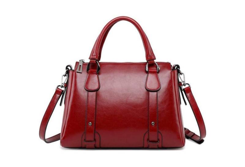 LuxusKollektion Henkeltasche Damen Leder Handtasche Henkeltasche Umhängetasche 21 cm Weinrot von LuxusKollektion