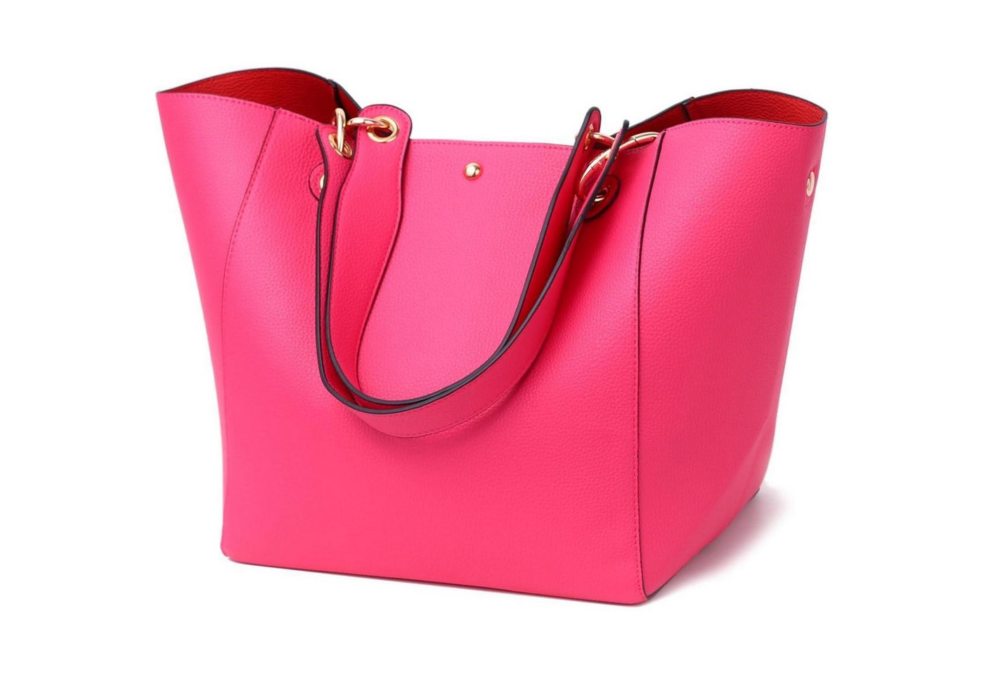 LuxusKollektion Henkeltasche Große Damen Henkeltasche aus PU Leder in Rosérot von LuxusKollektion