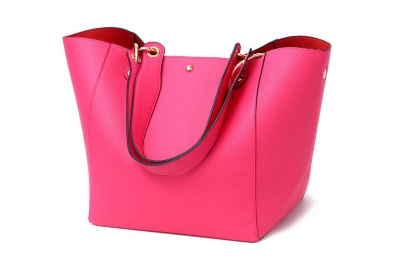 LuxusKollektion Henkeltasche Große Damen Henkeltasche aus PU Leder in Rosérot von LuxusKollektion
