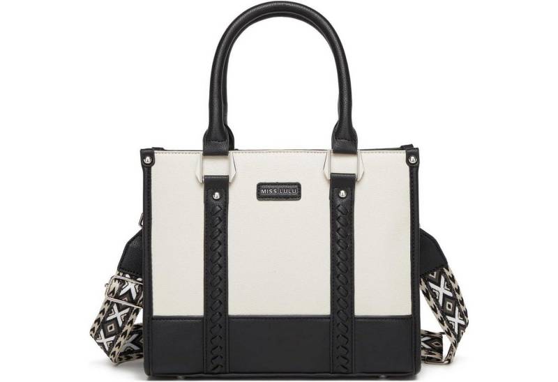 LuxusKollektion Henkeltasche Handtasche Damen Henkeltasche Lychee Innentaschen 4-1 Schwarz von LuxusKollektion