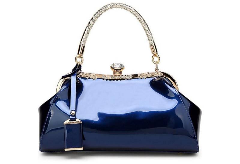 LuxusKollektion Henkeltasche Handtasche Damen PU Lackleder Hochzeit Henkeltasche Königsblau von LuxusKollektion