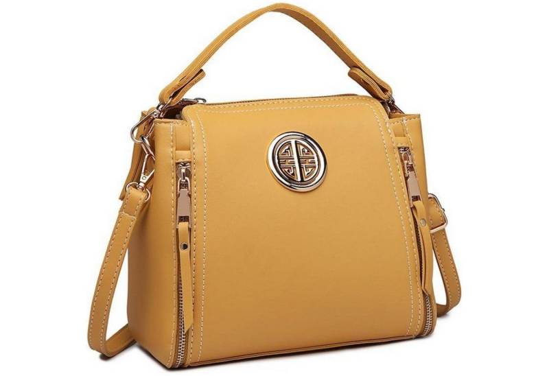 LuxusKollektion Henkeltasche Handtasche Damen PU Leder Umhängetasche Henkeltasche Gelb von LuxusKollektion