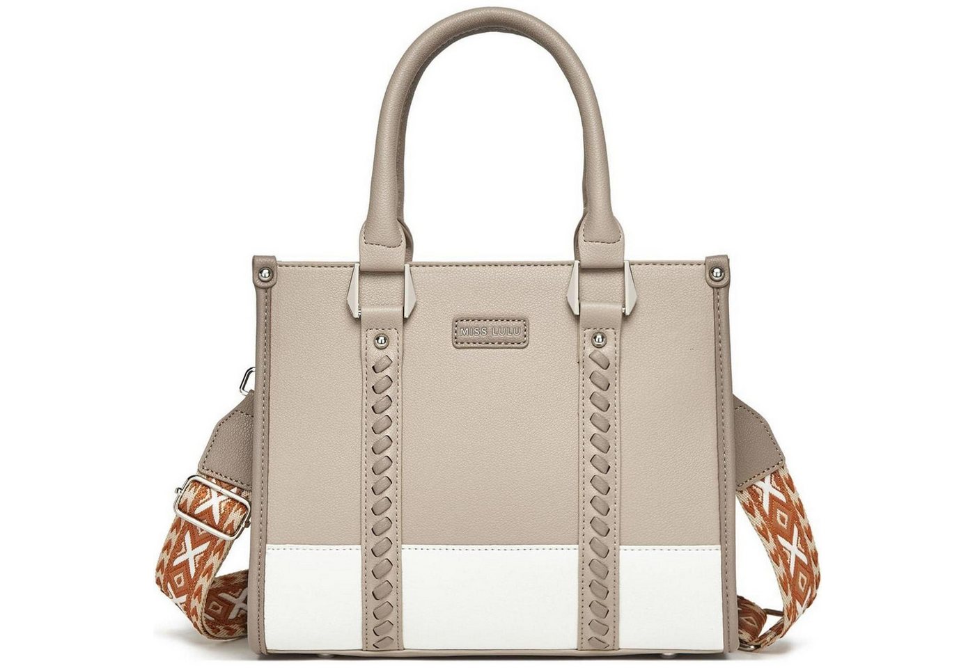 LuxusKollektion Henkeltasche Handtasche Henkeltasche Schultertasche Damen Innentaschen 4-3 Khaki von LuxusKollektion