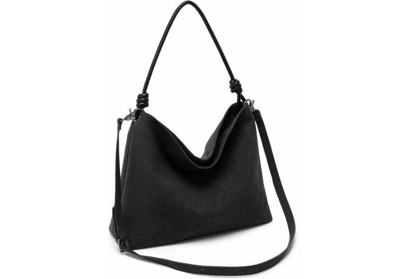 LuxusKollektion Hobo Handtasche Damen Kunstleder Umhängetasche Hobo Vintage Schwarz von LuxusKollektion