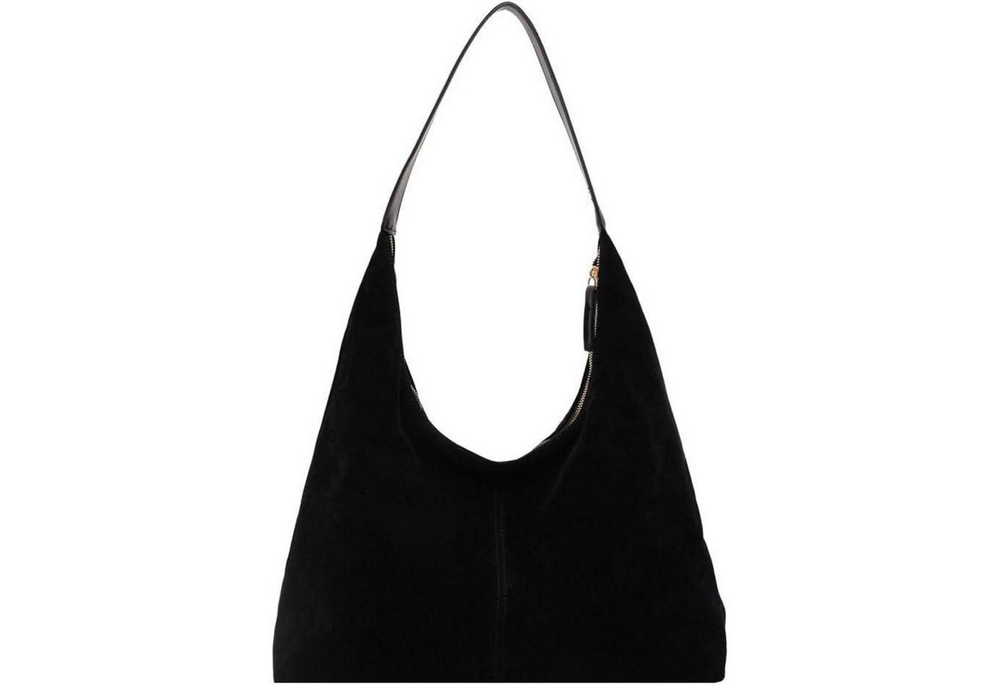 LuxusKollektion Hobo Handtasche Damen Wildleder Hobo Braun D1-schwarz von LuxusKollektion