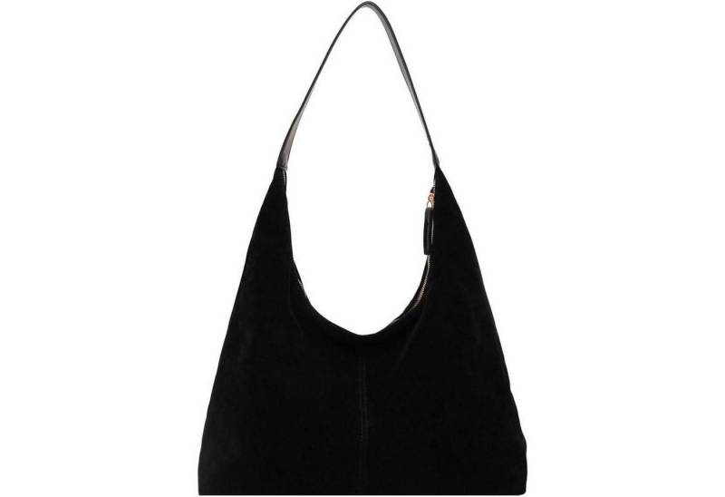 LuxusKollektion Hobo Handtasche Damen Wildleder Hobo Braun D1-schwarz von LuxusKollektion