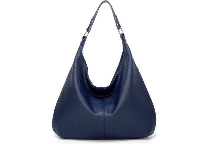LuxusKollektion Hobo Handtasche Tote Hobo Reißverschluss PU Leder Damen Lila-blau von LuxusKollektion