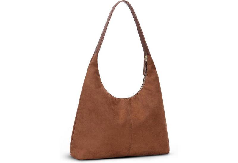 LuxusKollektion Hobo Handtasche Wildleder Tote Hobo Slouchy Damen Vintage Braun C2-braun von LuxusKollektion