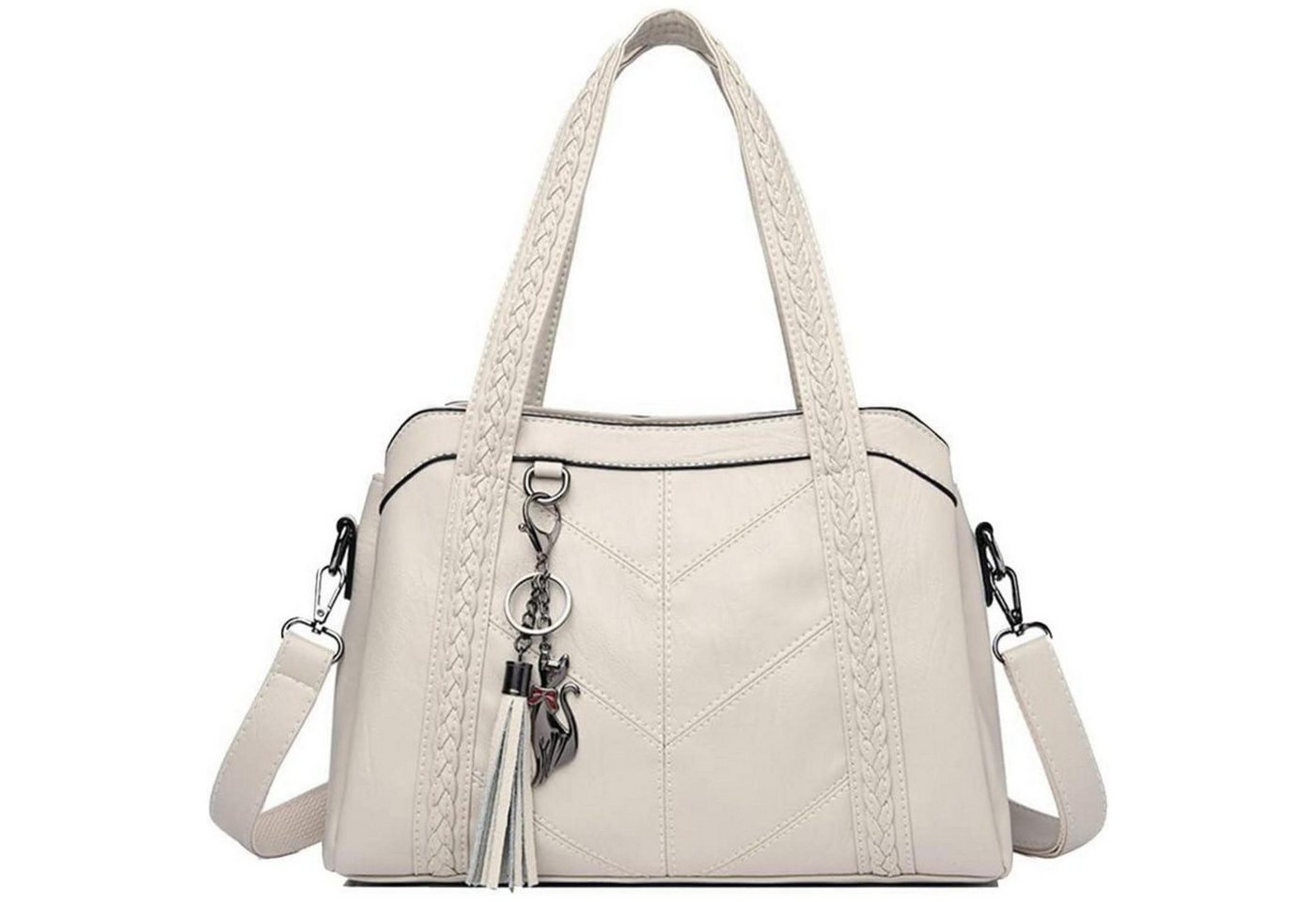 LuxusKollektion Hobo Schultertasche Hobo Damen Schultergurt PU Leder Weiß von LuxusKollektion