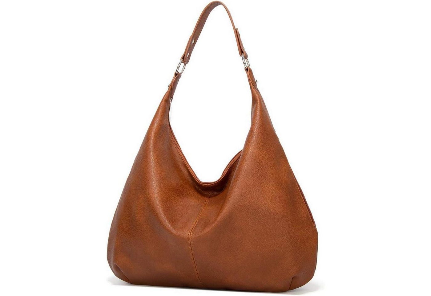 LuxusKollektion Hobo Tasche Damen Hobo Schultertasche PU Leder Reißverschluss Gelb braun von LuxusKollektion