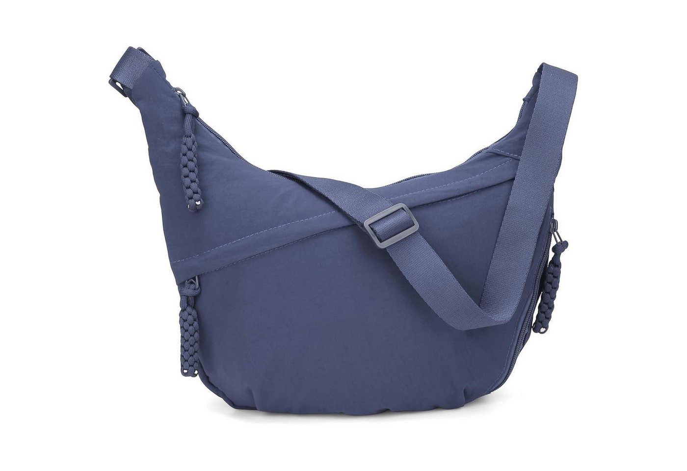 LuxusKollektion Hobo Umhängetasche Halbmond Nylon Crossbody Damen Schultergurt Blau von LuxusKollektion
